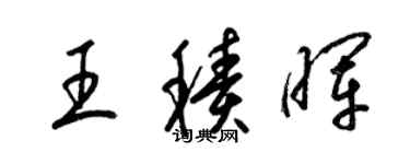 梁錦英王積暉草書個性簽名怎么寫