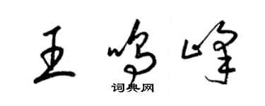 梁錦英王鳴峰草書個性簽名怎么寫