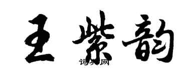 胡問遂王紫韻行書個性簽名怎么寫