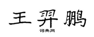 袁強王羿鵬楷書個性簽名怎么寫