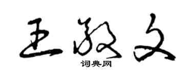 曾慶福王敬文草書個性簽名怎么寫