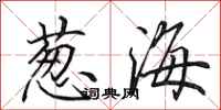 田英章蔥海行書怎么寫