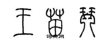 陳墨王苗琴篆書個性簽名怎么寫