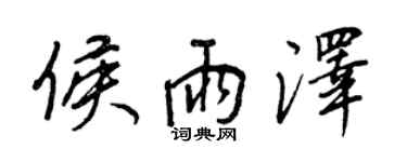 王正良侯雨澤行書個性簽名怎么寫