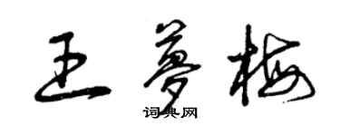 曾慶福王夢梅草書個性簽名怎么寫