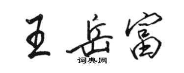 駱恆光王岳富行書個性簽名怎么寫