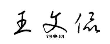 梁錦英王文侃草書個性簽名怎么寫