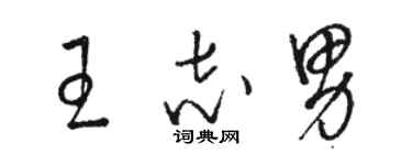 駱恆光王志男草書個性簽名怎么寫