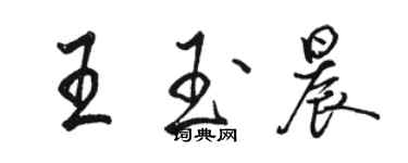 駱恆光王玉晨行書個性簽名怎么寫