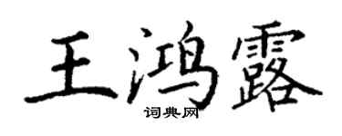 丁謙王鴻露楷書個性簽名怎么寫