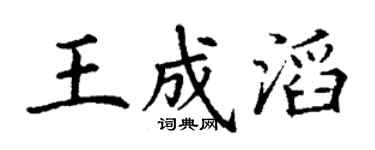 丁謙王成滔楷書個性簽名怎么寫