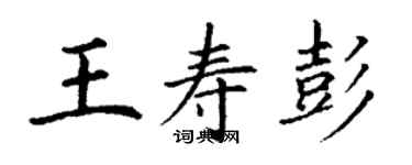 丁謙王壽彭楷書個性簽名怎么寫