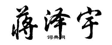 胡問遂蔣澤宇行書個性簽名怎么寫