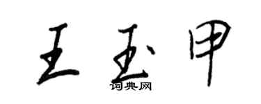 王正良王玉甲行書個性簽名怎么寫