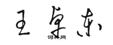 駱恆光王卓東草書個性簽名怎么寫