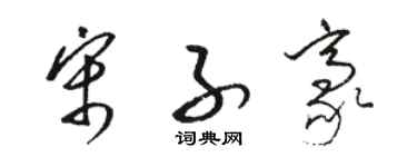 駱恆光宋子豪草書個性簽名怎么寫
