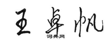 駱恆光王卓帆行書個性簽名怎么寫