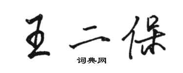 駱恆光王二保行書個性簽名怎么寫