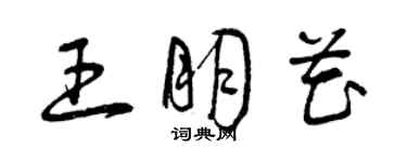 曾慶福王朋花草書個性簽名怎么寫