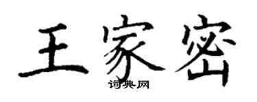 丁謙王家密楷書個性簽名怎么寫