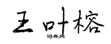 曾慶福王葉榕行書個性簽名怎么寫