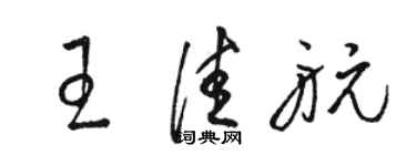 駱恆光王佳航草書個性簽名怎么寫