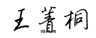 王正良王菁桐行書個性簽名怎么寫