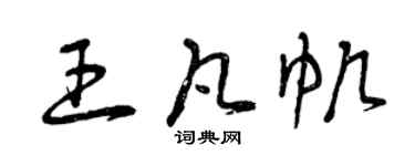 曾慶福王凡帆草書個性簽名怎么寫
