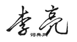 駱恆光李亮行書個性簽名怎么寫