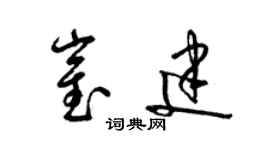 梁錦英崔建草書個性簽名怎么寫