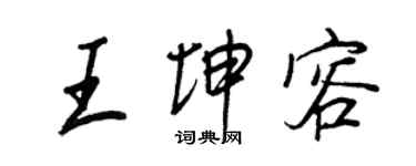 王正良王坤容行書個性簽名怎么寫