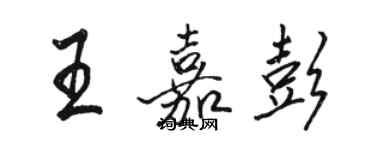 駱恆光王嘉彭行書個性簽名怎么寫