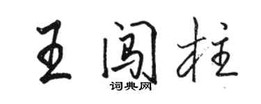駱恆光王闖柱行書個性簽名怎么寫