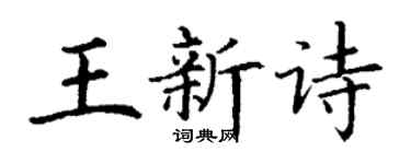 丁謙王新詩楷書個性簽名怎么寫