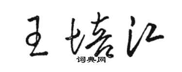 駱恆光王培江草書個性簽名怎么寫