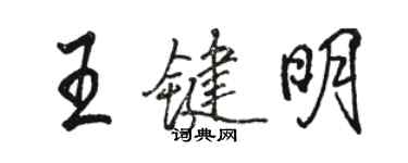 駱恆光王鍵明行書個性簽名怎么寫