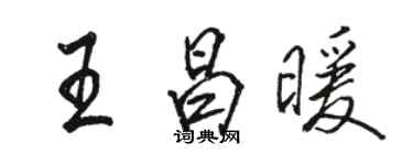 駱恆光王昌暖行書個性簽名怎么寫