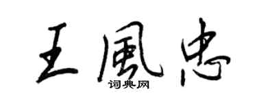 王正良王風忠行書個性簽名怎么寫