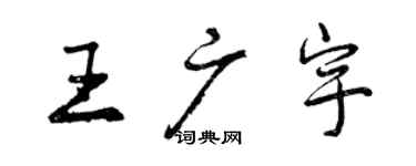 曾慶福王廣宇行書個性簽名怎么寫