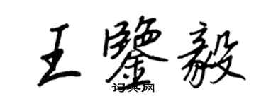 王正良王鑑毅行書個性簽名怎么寫