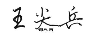 駱恆光王尖兵行書個性簽名怎么寫