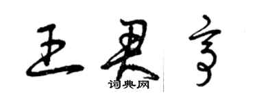 曾慶福王君亭草書個性簽名怎么寫