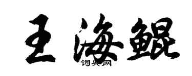 胡問遂王海鯤行書個性簽名怎么寫