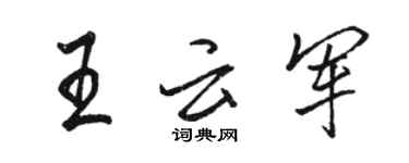 駱恆光王雲軍行書個性簽名怎么寫