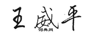 駱恆光王威平行書個性簽名怎么寫