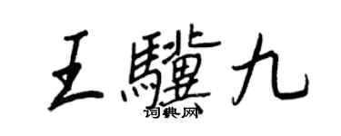 王正良王驥九行書個性簽名怎么寫