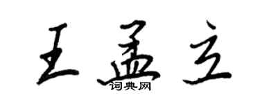 王正良王孟立行書個性簽名怎么寫