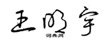 曾慶福王明宇草書個性簽名怎么寫