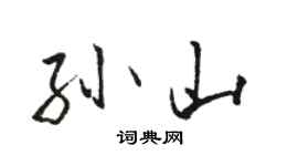 駱恆光孫山行書個性簽名怎么寫