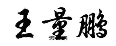 胡問遂王量鵬行書個性簽名怎么寫